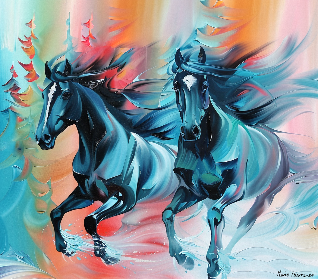Wild Black Horses